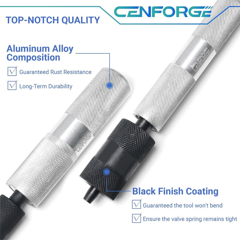 CENFORGE Store Valve Spring Compressor Tool with Valve Lapping Tools, Valve Keeper Remover Installer Set Fits Toyota Four Cylinder and Chrysler New World Engines with Valve Stems from 4.5 to 7.5mm and 5/16" to 3/8" - Image 4